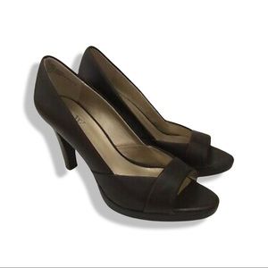 Worthington Brown 4” Open Toe Heels